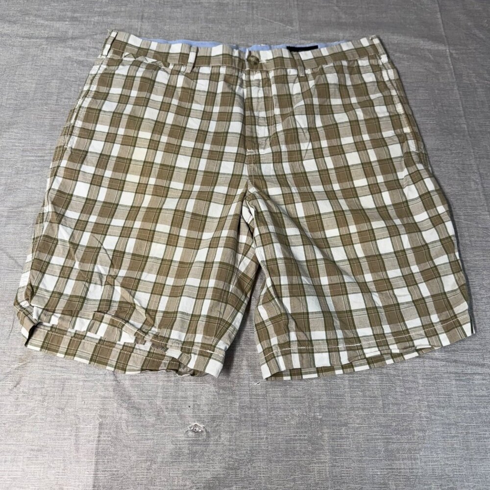 Black Brown 1826 Men's Plaid Cotton Shorts Size 36 Summer Golfing Leisure Play - Picture 2 of 16